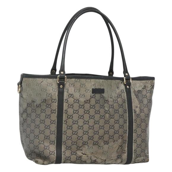 GUCCI GG Crystal Tote Bag Coated Canvas Navy Gold - Picture 1 of 16